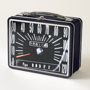 Tachometer eines klassischen Autos von 1968 Metall Brotdose