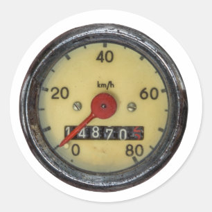 Tachometer eines Oldtimer-Rollers Runder Aufkleber