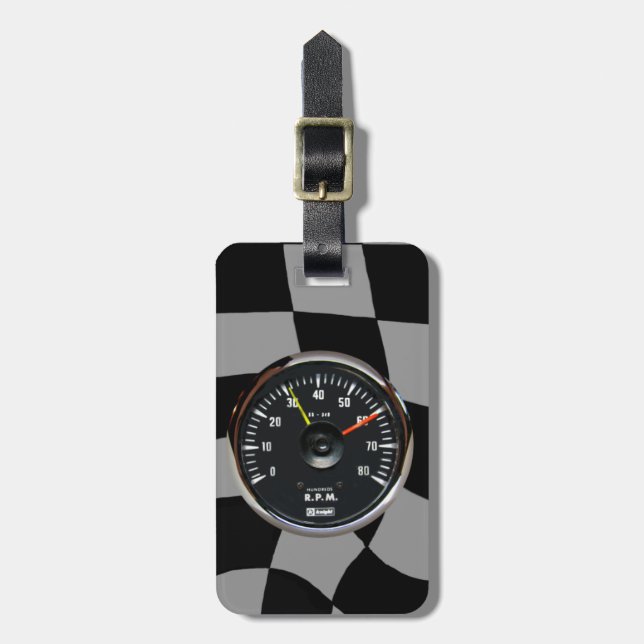 Tachometer für Oldtimer-Rennwagen Gepäckanhänger (Vorderseite vertikal)