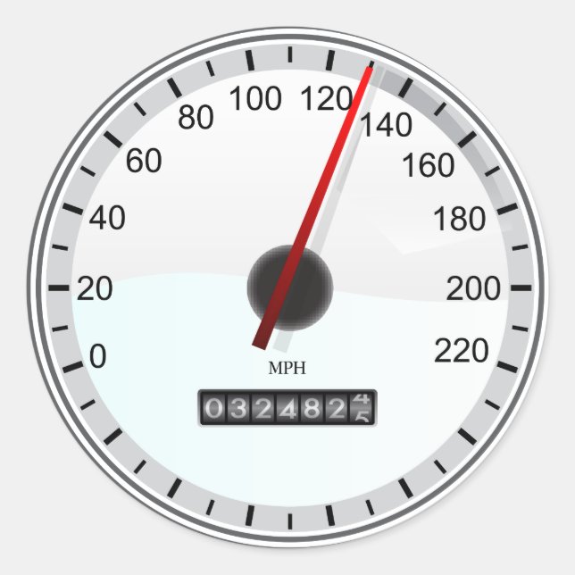 Tachometer Runder Aufkleber (Vorderseite)