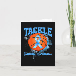 Tackle Basketball Blue Ribbon Diabetes Bewusstsein Karte
