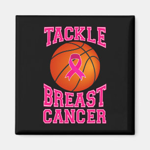 Tackle Basketball Pink Ribbon Brustkrebs Awaren Magnet