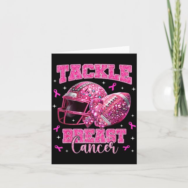 Tackle Breast Cancer Awareness American Football N Karte (Vorderseite)