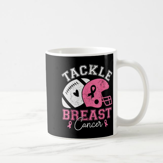 Tackle Breast Cancer Awareness Nk Ribbon American  Kaffeetasse (Rechts)