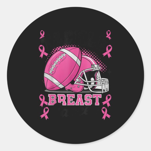 Tackle Breast Cancer Awareness Nk Ribbon Football  Runder Aufkleber (Vorderseite)