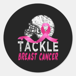 Tackle Breast Cancer Awareness Runder Aufkleber