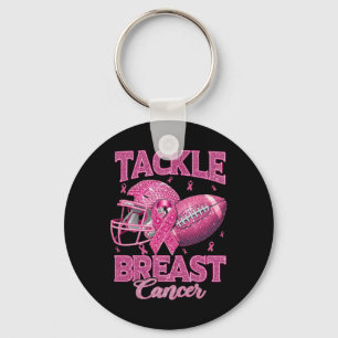 Tackle Brustkrebs-Bewusstsein American Football P Schlüsselanhänger