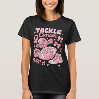 Tackle Brustkrebs Pink Ribbon Football T-Shirt