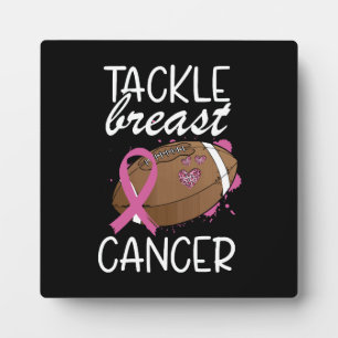 Tackle Cancer Brustkrebs-Bewusstseins-Schleife Fotoplatte