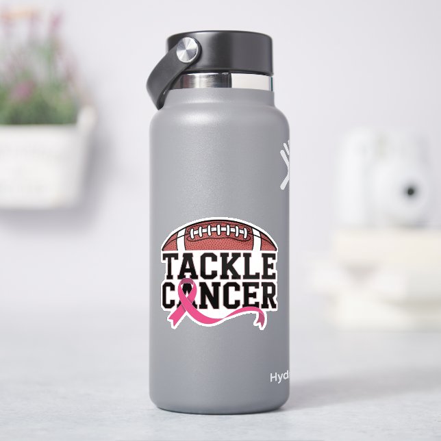 Tackle Cancer Pink Ribbon Design Aufkleber (HydroFlask)