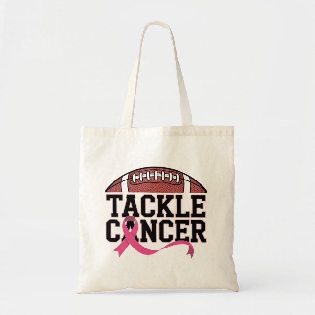Tackle Cancer Pink Ribbon Design Tragetasche (Vorne)