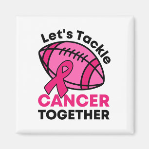 Tackle Cancer Together Fußball Brustkrebs-Schleife Magnet