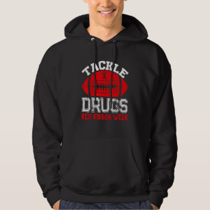 Tackle Drugs Football Red Ribbon Woche Bewusstsein Hoodie