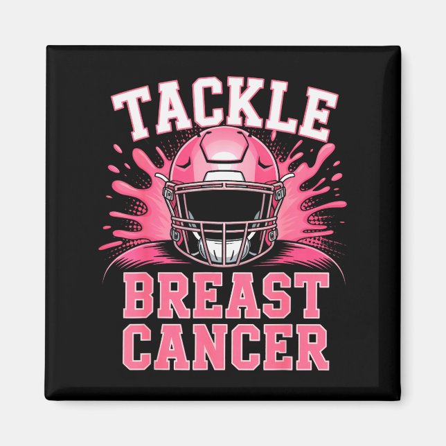 Tackle Football Breast Cancer Awareness Nk Ribbon  Magnet (Vorne)