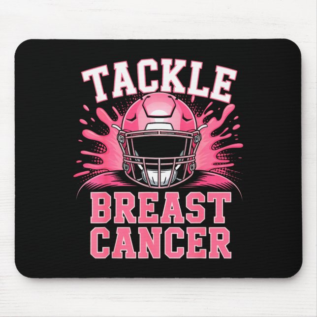 Tackle Football Breast Cancer Awareness Nk Ribbon  Mousepad (Vorne)
