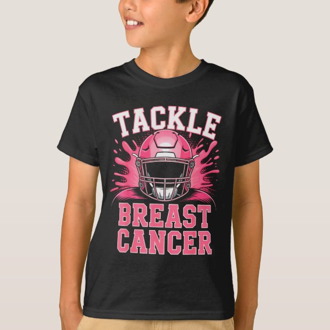 Tackle Football Breast Cancer Awareness Nk Ribbon  T-Shirt (Vorderseite)
