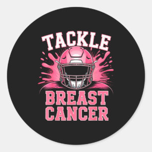 Tackle Football Brustkrebs-Bewusstsein Nk-Schleife Runder Aufkleber