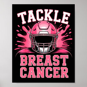 Tackle Football Brustkrebsbewusstsein Nk-Schleife Poster