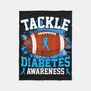 Tackle Football Diabetes Awareness Blue Ribbon Boy Fleecedecke