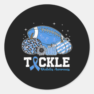 Tackle Football Diabetic Blue Diabetes Typ 1 Aware Runder Aufkleber