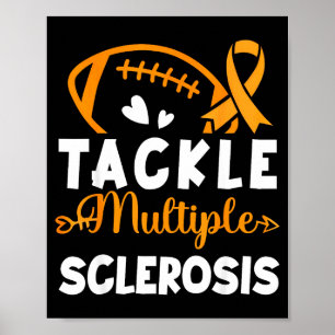 Tackle Football Orange Ribbon Multiple Sklerose A Poster