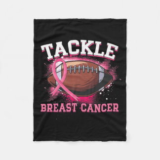 Tackle Football Pink Ribbon Brustkrebs Auswarenes Fleecedecke