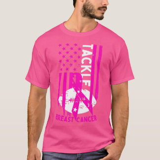 Tackle Football Pink Ribbon Brustkrebs Auswarenes T-Shirt