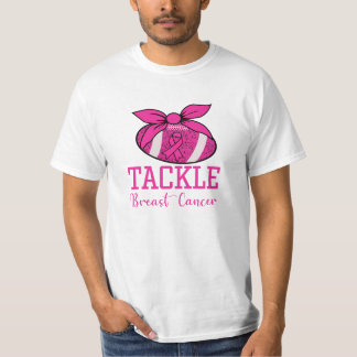 Tackle Football Pink Ribbon Brustkrebs T - Shirt