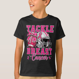 Tackle Football rosa Band Helm Brustkrebs T-Shirt