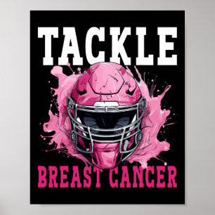 Tackle Footll Brustkrebs Bewusstsein rosa Band Poster