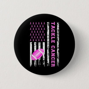 Tackle Footll rosa Ribbon Brustkrebs Bewusstsein Button
