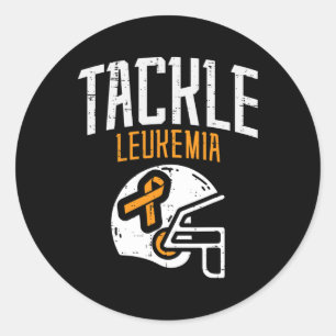 Tackle Leukämie Helm Orange Ribbon Blutkrebs Runder Aufkleber