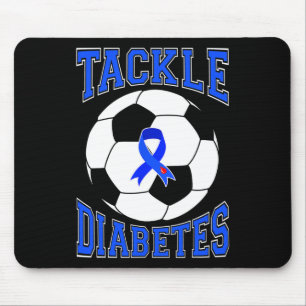 Tackle Soccer Blue Ribbon Tackle Diabetes-Bewussts Mousepad