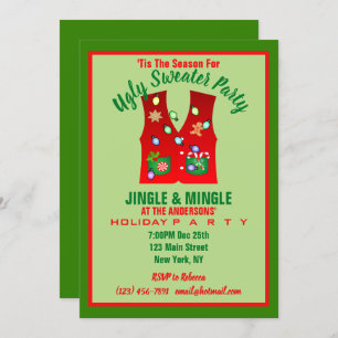 Tacky Christmas Lights Ugly Sweater Party Einladung