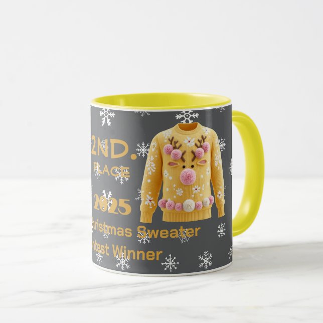 Tacky-Christmas-Pullover 2. Platz Gewinner Contest Tasse (VorderseiteRechts)