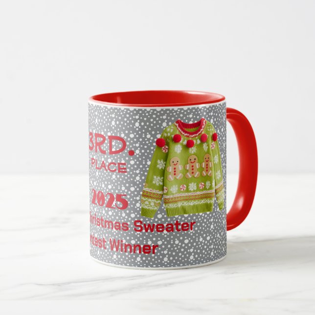 Tacky-Christmas-Pullover 3. Platz Gewinner des Wet Tasse (VorderseiteRechts)