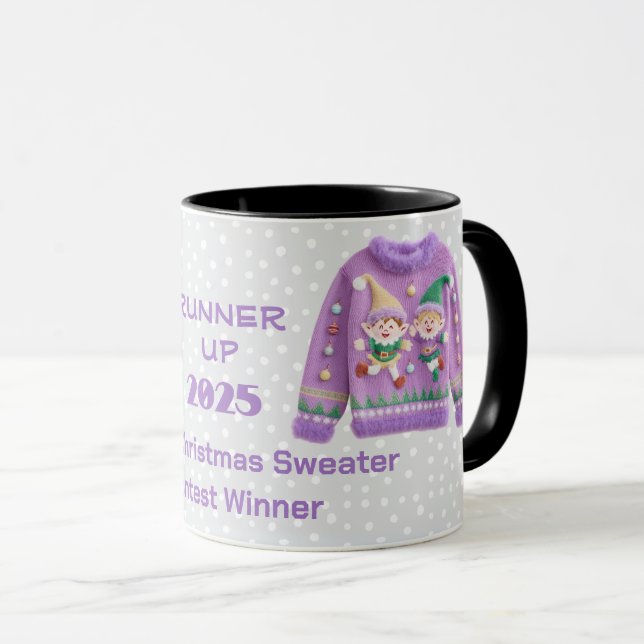Tacky Christmas Sweater RUNNER UP Contest Winner  Tasse (VorderseiteRechts)