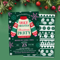 Tacky Festive Ugly Sweater Party Rot und Grün