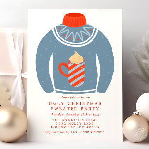 Tacky Hot Cocoa hässlicher Weihnachtspullover-Part Einladung