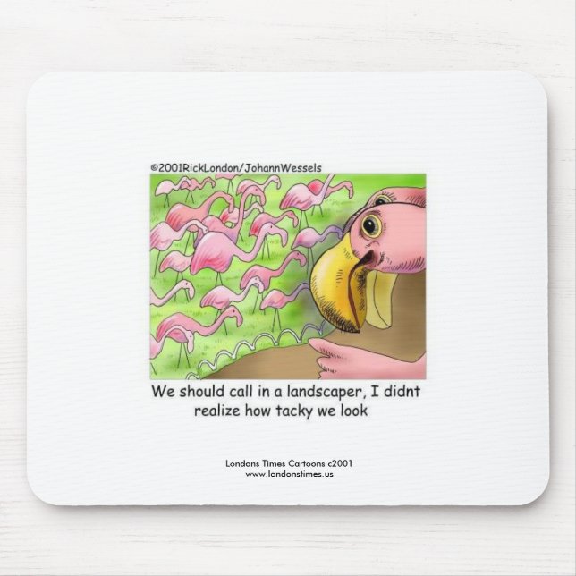 Tacky Pink Flamingos Lustige Mauspad (Vorne)
