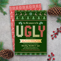 Tacky Ugly Sweater Christmas Party Green Real Gold