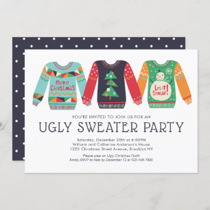 Tacky Ugly Sweep Weihnachten Retro Feiertage Party Einladung