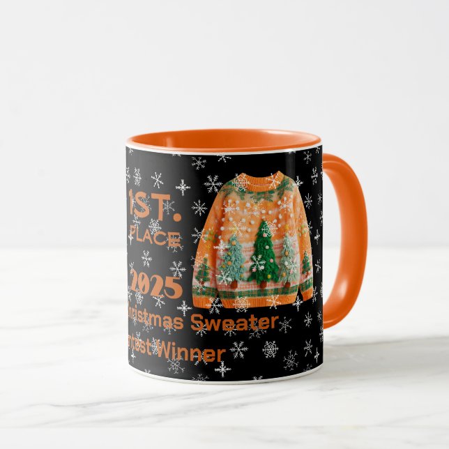 Tacky-Weihnachts-Pullover-Wettbewerb-Gewinner-Tass Tasse (VorderseiteRechts)