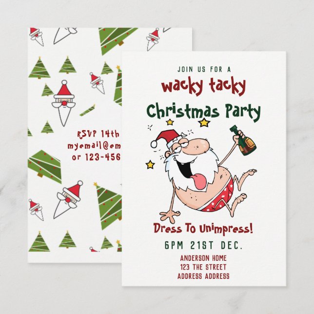 TACKY Weihnachtsfeier Party Einladung Funny BETRUN (Vorne/Hinten)
