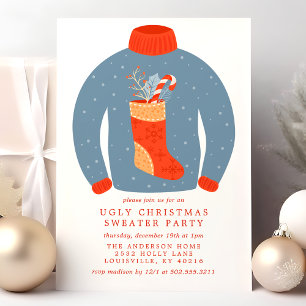 Tacky-Weihnachtsstrumpf-hässliches-Christmas-Sweat Einladung