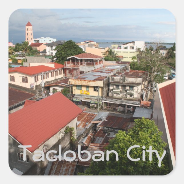 Tacloban City Quadratischer Aufkleber (Vorderseite)
