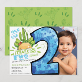 Taco 2. Geburtstag Fiesta Foto Einladung