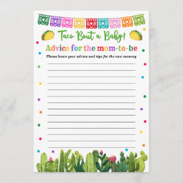 Taco Baby Shower Advice for Mommy Game Hinweiskarte