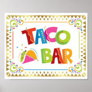 TACO BAR Fiesta Party signieren Poster