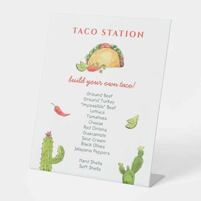 Taco Bar Food Station Sign Sockelschild (Vorderseite)